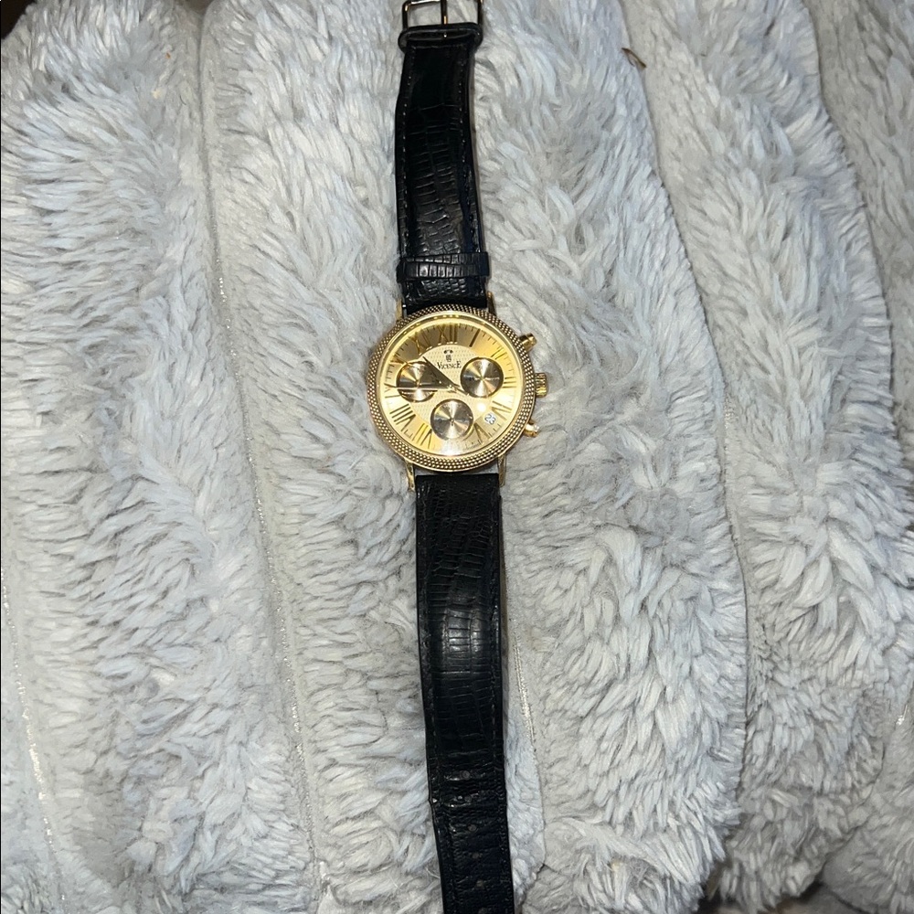 Gold and Black Men's Watch